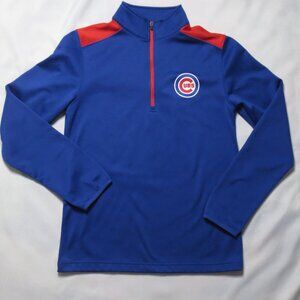 CUBS mens PULLOVER zipper CHICAGO red GENUINE MERCHANDISE blue MLB size S